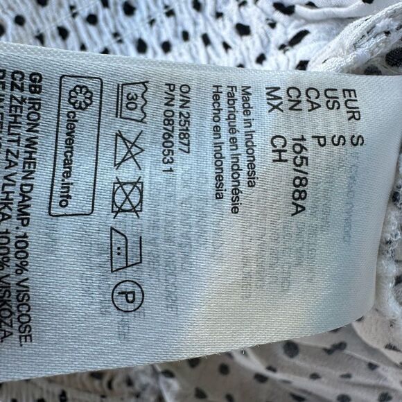 5 for $45 H&M Top Blouse Shirt Size S Polka Dot - Picture 7 of 8